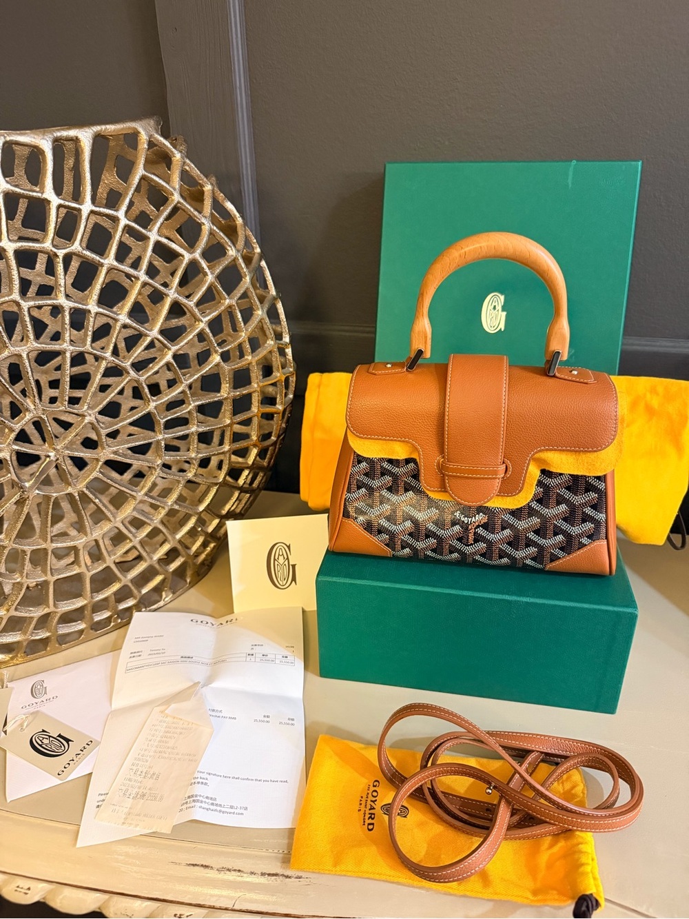 Goyard Saigon Mini Souple Crossbody Top Handle Bag | Full Set + | Like New - Picture 2 of 11